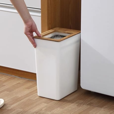 【即納】#ウッド × ホワイト スリム ダストボックス 全2タイプ