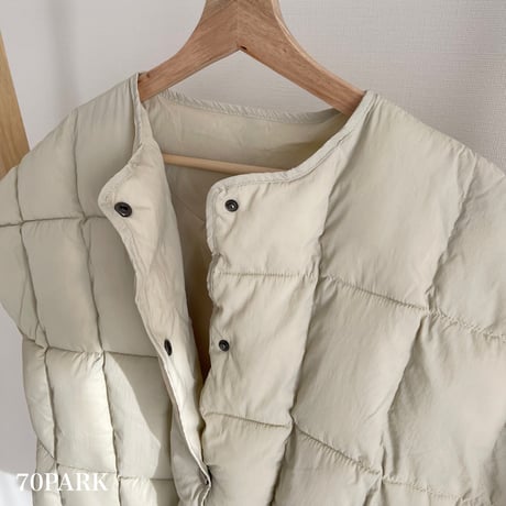 【即納】#サイドスリット 中綿 パフ ポンチョ 全2色 ジャケット