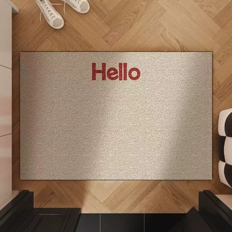 #Hello レタリング カラー 玄関 マット 全6色 50×80 泥落とし