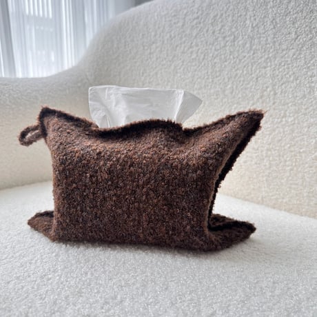 #カラー ニット ティッシュケース 全2色 カバー 吊り下げ