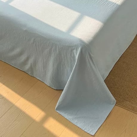 #アイボリー ブルー チェック柄 布団カバーセット 全2サイズ ベッドカバー