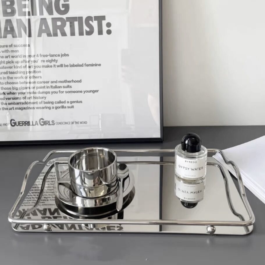 ステンレス フレーム ミラー トレイ シルバー 小物置き | 70PARK