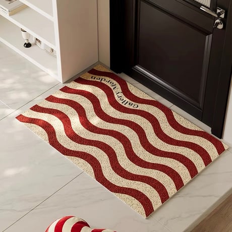 #ストライプ柄 玄関 マット 全2色 50×80 泥落としマット