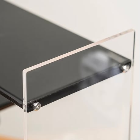 #クリア アクリル ステンレス アシンメトリー ３段 収納 ディスプレイラック 全2色 コスメ収納