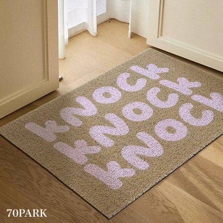 #Knock Knock メッセージ 玄関 マット 50×80 泥落とし