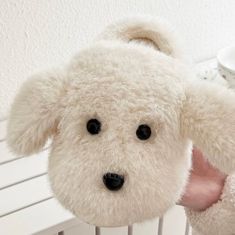 #ほわほわ パピー ルームシューズ 全2色 3サイズ 室内 スリッパ 履くぬいぐるみ 犬