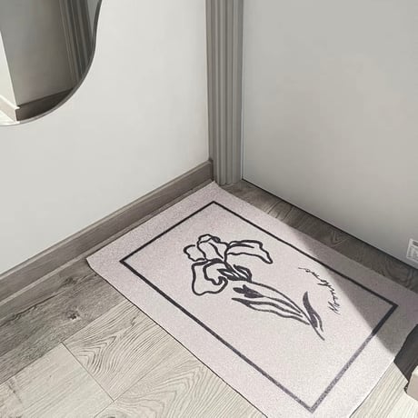 #フラワー アート 玄関 マット 60×90 泥落としマット