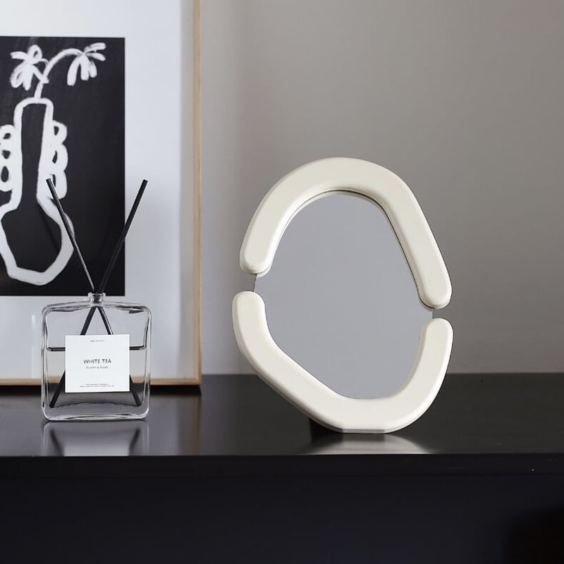 Hermes エルメス 高級 ミラー 鏡 ガラスフレーム ウッド製 固定台 Hermes エルメス 高級 ミラー 鏡 ガラスフレーム ウッド製 固定台