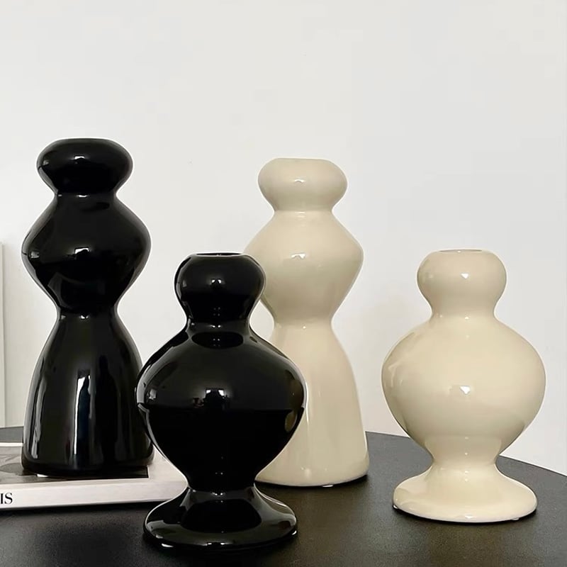 フラワーベース　花瓶 モノトーン セラミック フラワーベース 全4種 花瓶 | 70PARK