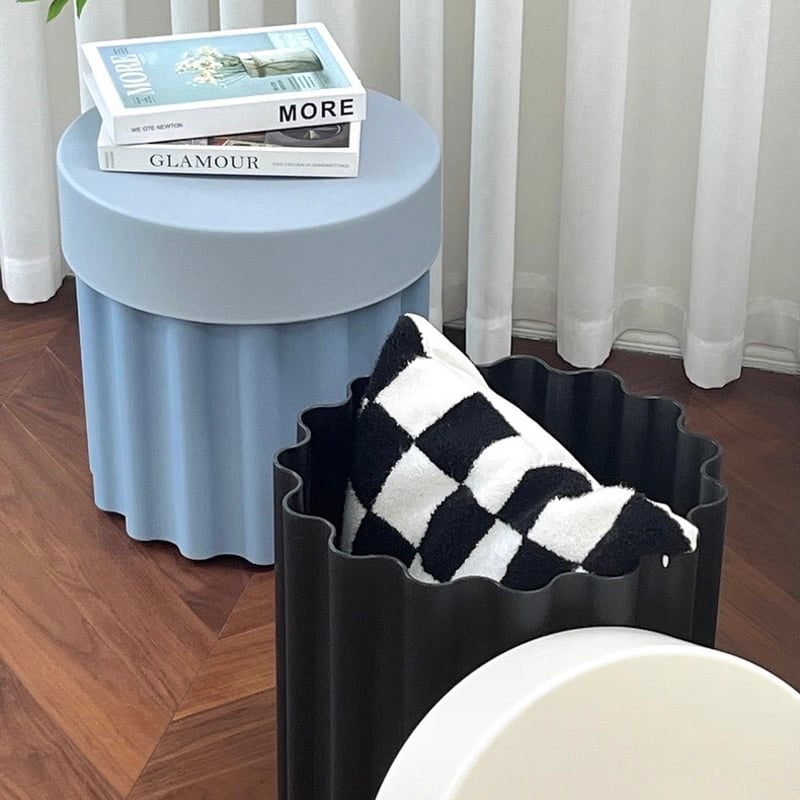 収納付き コンパクト カラフル サイドテーブル スツール 全4色