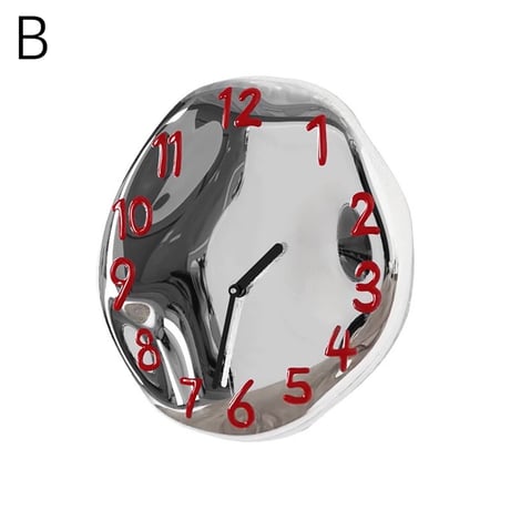 #シルバー セラミック 立体 文字盤 ラウンド クロック 全2色 壁掛け時計