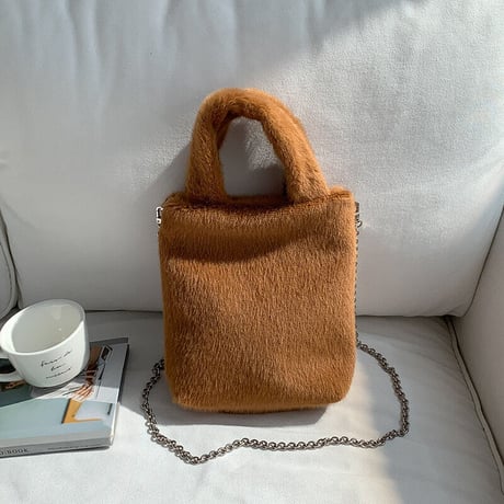【即納】#2way フェイクファー ハンドバッグ 全4色 ショルダー