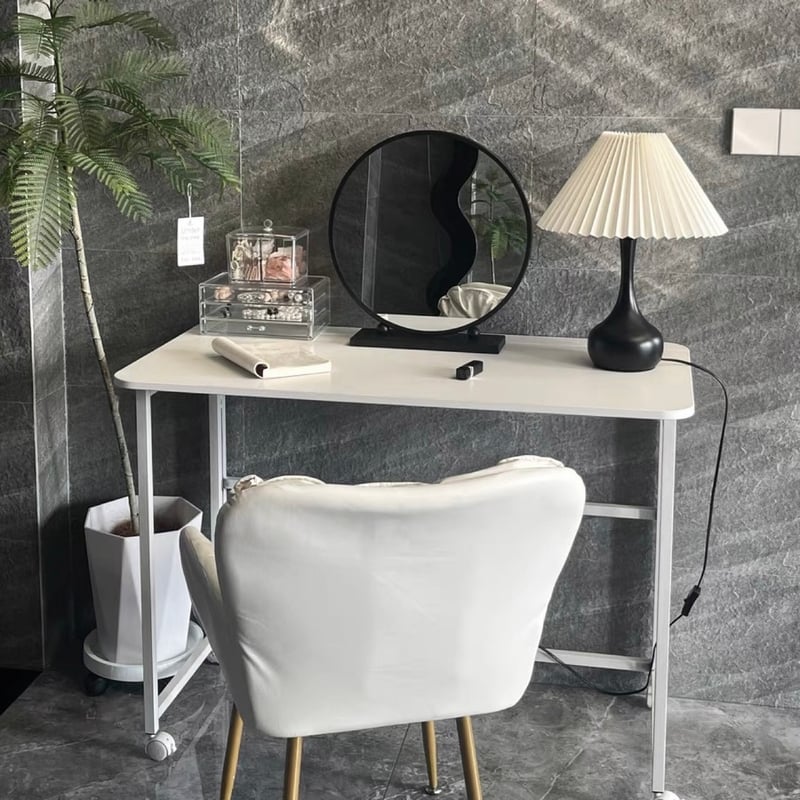 卓上 アイアン ラウンドミラー ブラック 直径40cm 鏡 | 70PARK