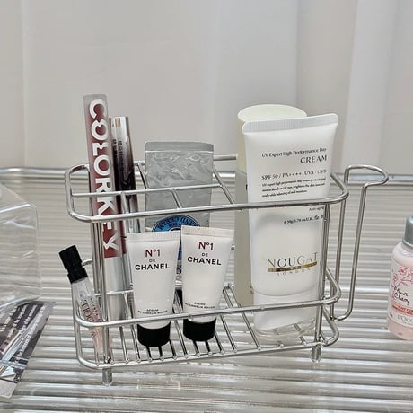 【即納】#ステンレス シルバー カップホルダー付き マルチ スタンド 収納