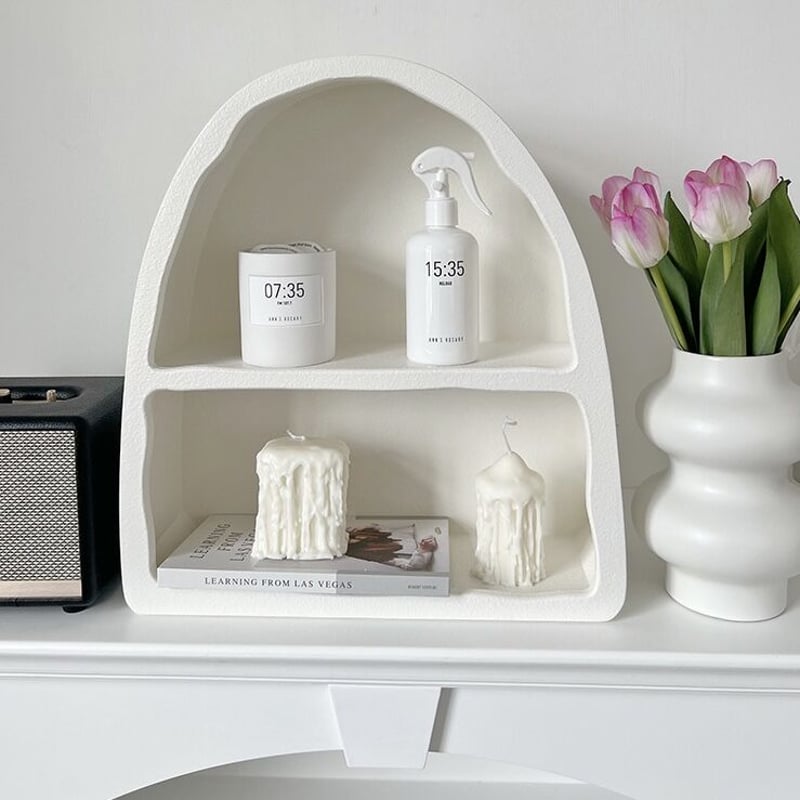ホワイトアーチ型花瓶セット ニュアンス アーチ型 ディスプレイ ウォールラック 収納 | 70PARK