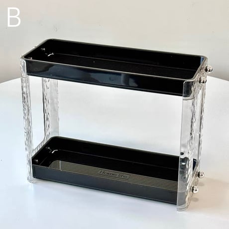 #軽量 クリア 2段 コスメ 収納 ラック 全2色