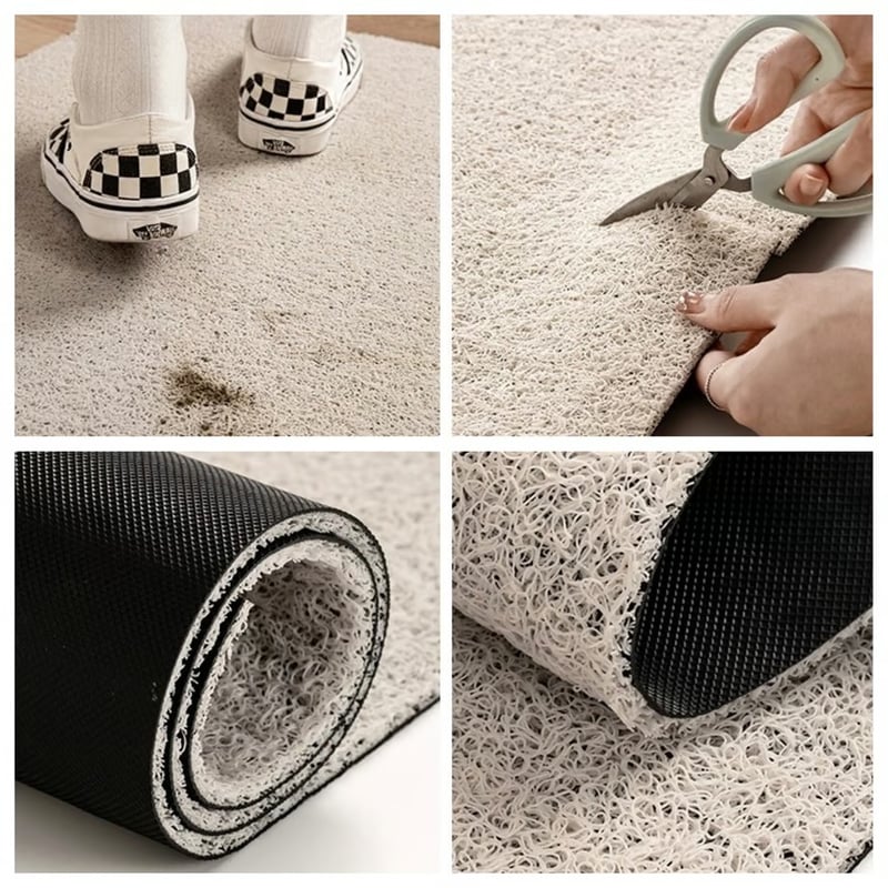 ワンポイント リボン 玄関 マット 全2色 50×80 泥落とし | 70PARK