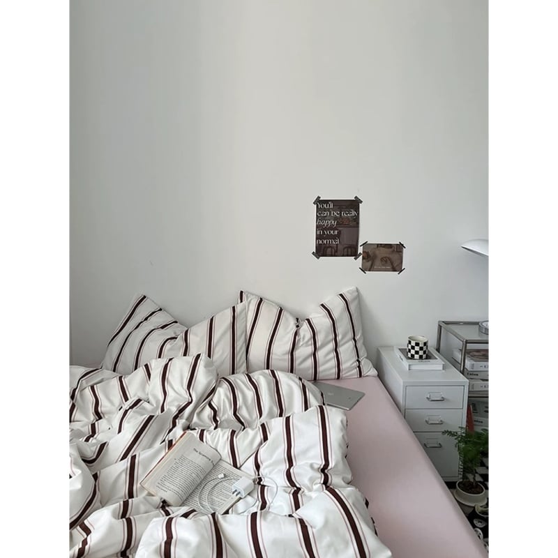 ピンク ワイド ストライプ 布団カバーセット 全2種 ベッドカバー | 70PARK