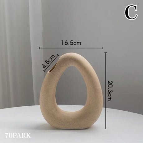 【即納】#ドーナツ & U字  シンプル フラワーベース 全4タイプ 花瓶
