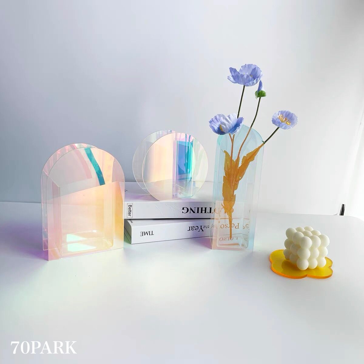 オーロラカラー クリア フラワーベース 全4タイプ 花瓶 | 70PARK