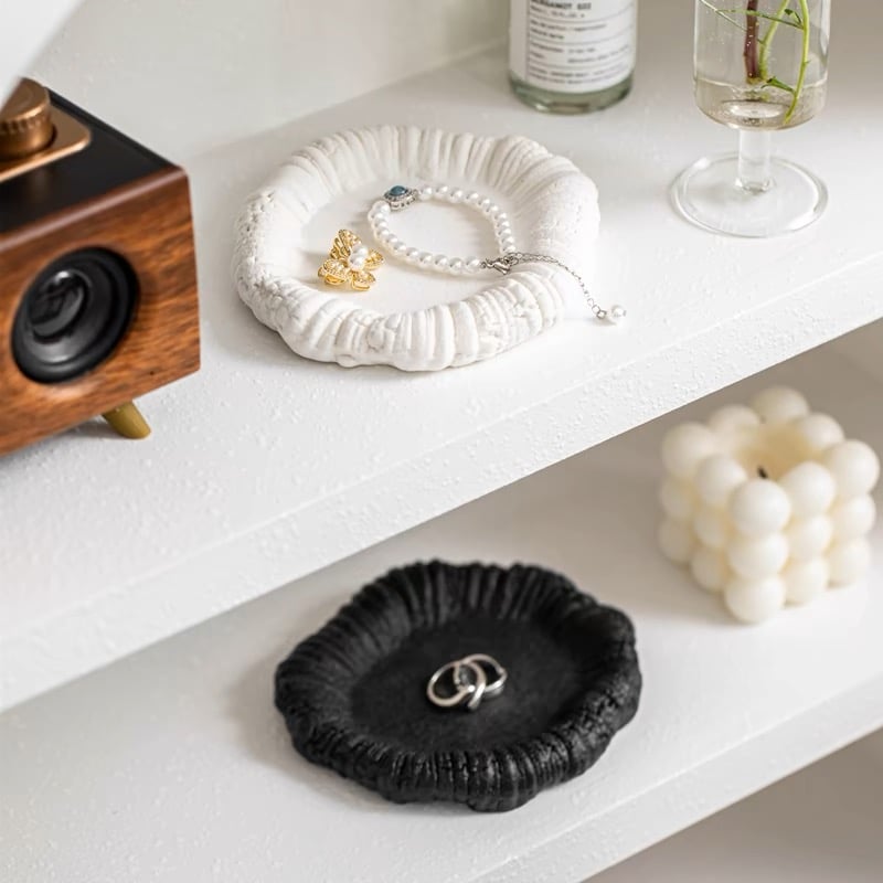 タフティング　小物　アクセサリー　マット　インテリア　トレイ マットカラー ニュアンス ラウンド ミニ アクセサリー トレイ 全2色