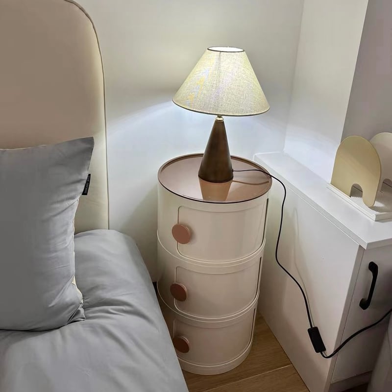 ラウンド 三段 収納 円柱 ラック サイドテーブル 全6色 | 70PARK