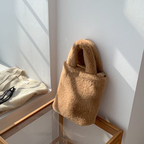【即納】#2way フェイクファー ハンドバッグ 全4色 ショルダー