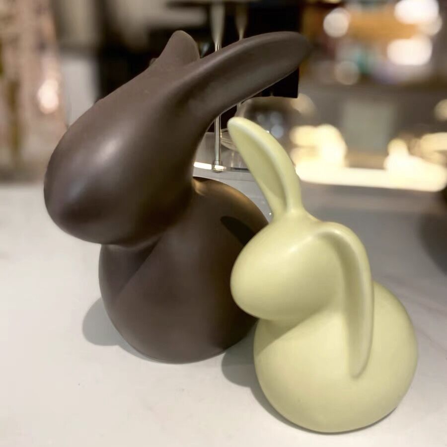 大小2点セット ウサギ モチーフ セラミック オブジェ 置物 | 70PARK