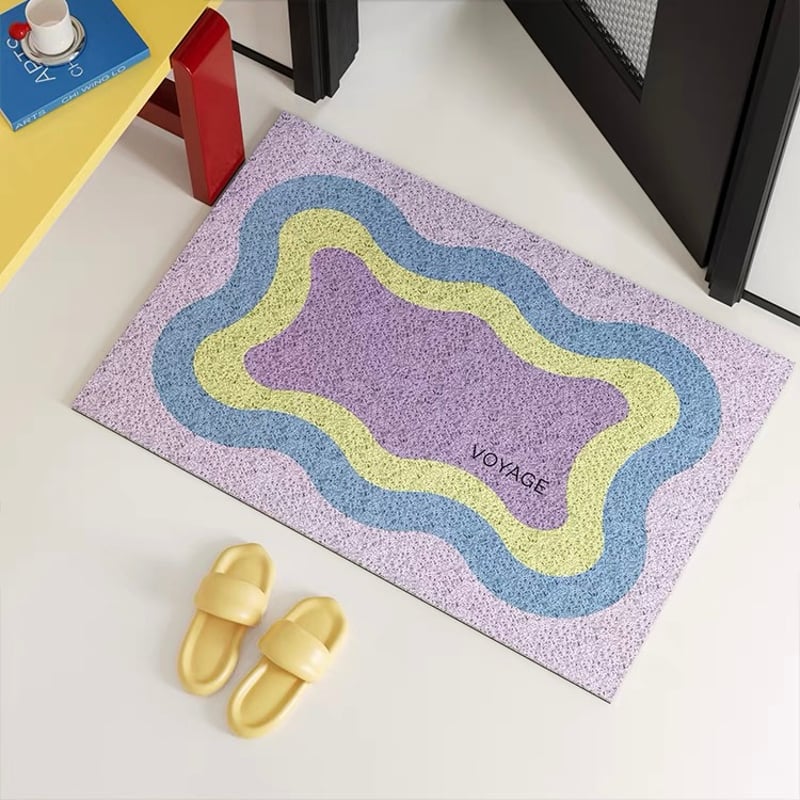 カラフル ウエーブ柄 玄関 マット 全4色 50×80 泥落とし | 70PARK