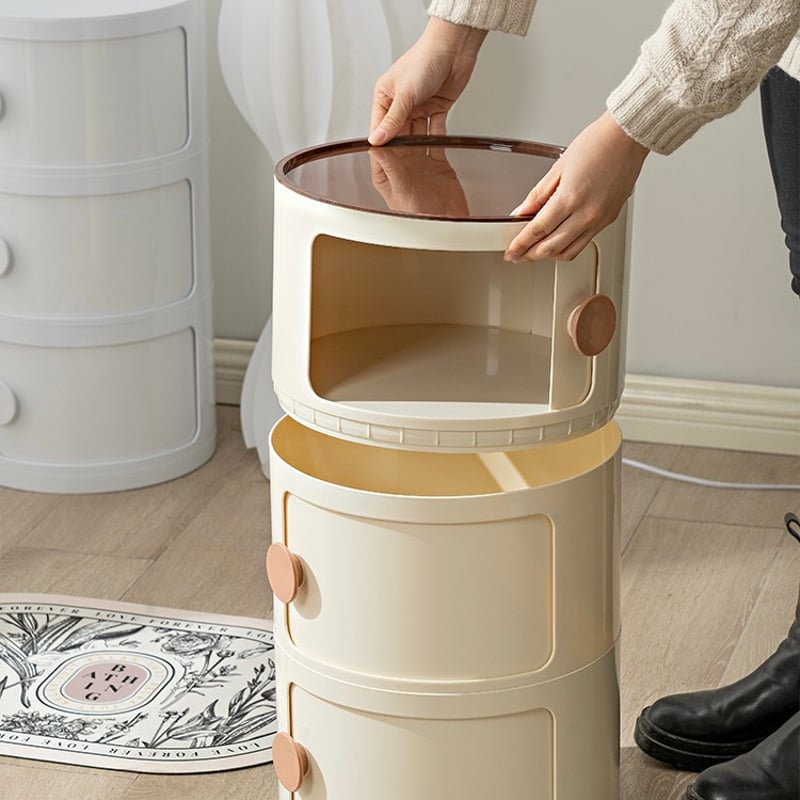 ラウンド 三段 収納 円柱 ラック サイドテーブル 全6色 | 70PARK