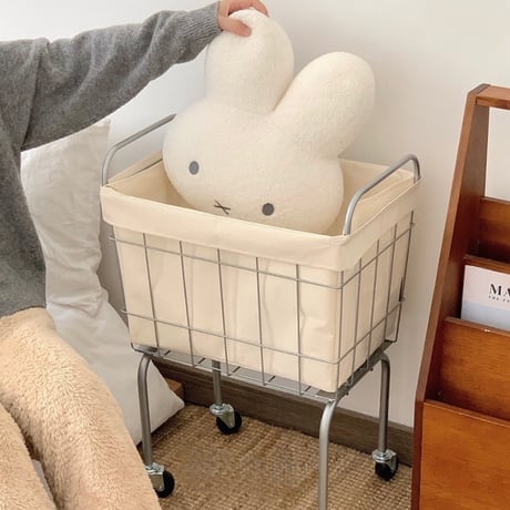 #キャスター付き ランドリー バスケット カート ワゴン ハイタイプ 洗濯カゴ 収納