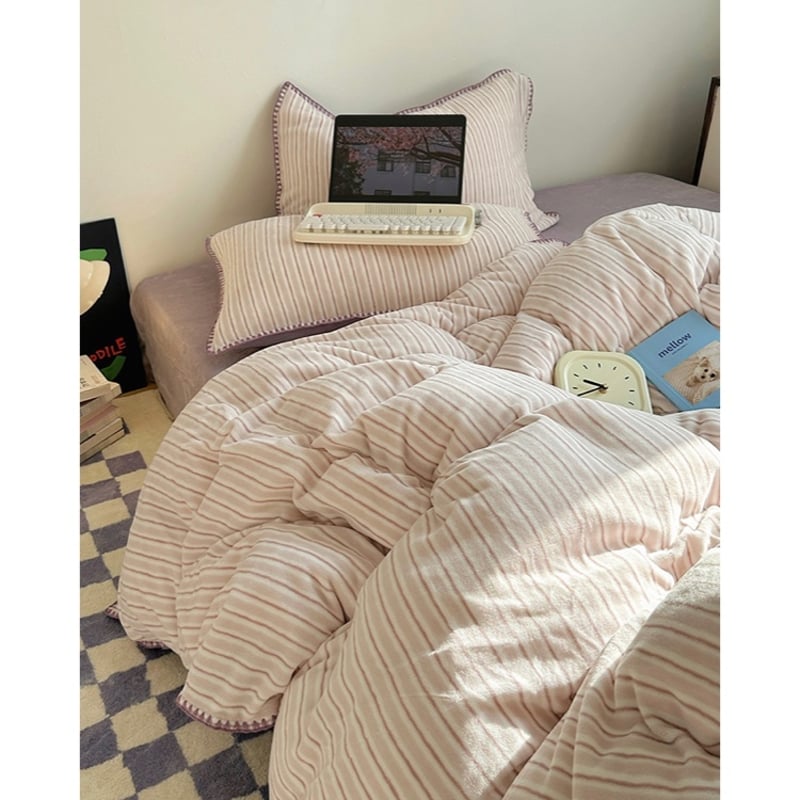 Ralph Lauren ベージュストライプ掛け布団カバーと枕カバーセット Ralph Lauren ストライプ 掛け布団カバー枕カバーセット ラルフ