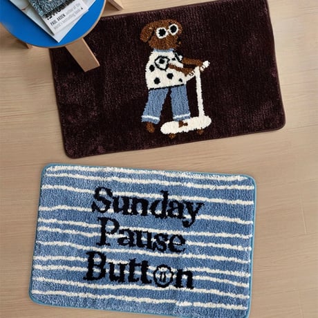 #キックボード 犬  メッセージ 玄関 マット 全2色 40×60 ダックスフンド ラグ 洗える