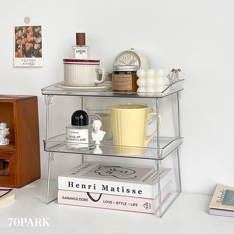 即納】#クリア アクリル ラック ミニ テーブル 2点セット 収納