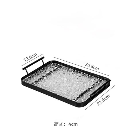 #なみなみ模様 持ち手付き クリア トレイ 全3色 収納