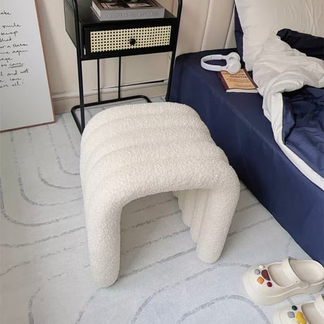 #ブークレ アーチ型 スツール ドレッサー 椅子 オットマン stool-006175
