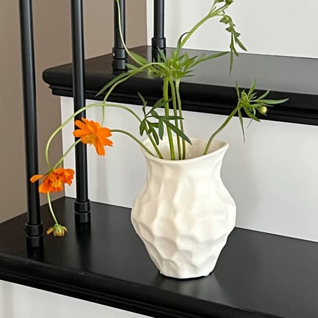 #凸凹 セラミック モノトーン フラワーベース 全2色 花瓶