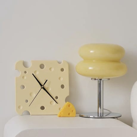 #チーズ モチーフ セラミック クロック 全4色 壁掛け時計