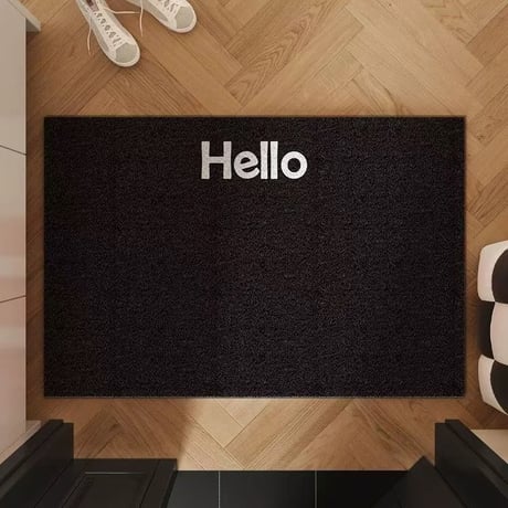 #Hello レタリング カラー 玄関 マット 全6色 50×80 泥落とし