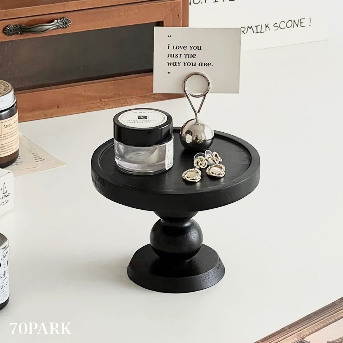 リング スタンド、トレイを固定していないアクセサリースタンド　ブラック リング スタンド、トレイを固定していないアクセサリースタンド