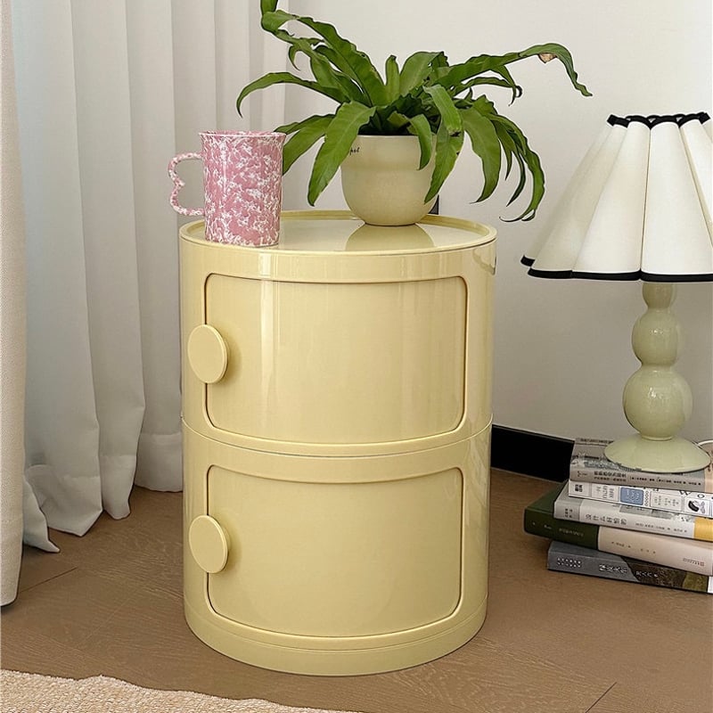 ラウンド 二段 収納 円柱 ラック サイドテーブル 全6色 | 70PARK