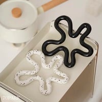 #うねうね ウエーブ セラミック 鍋敷き 全6色 オブジェ