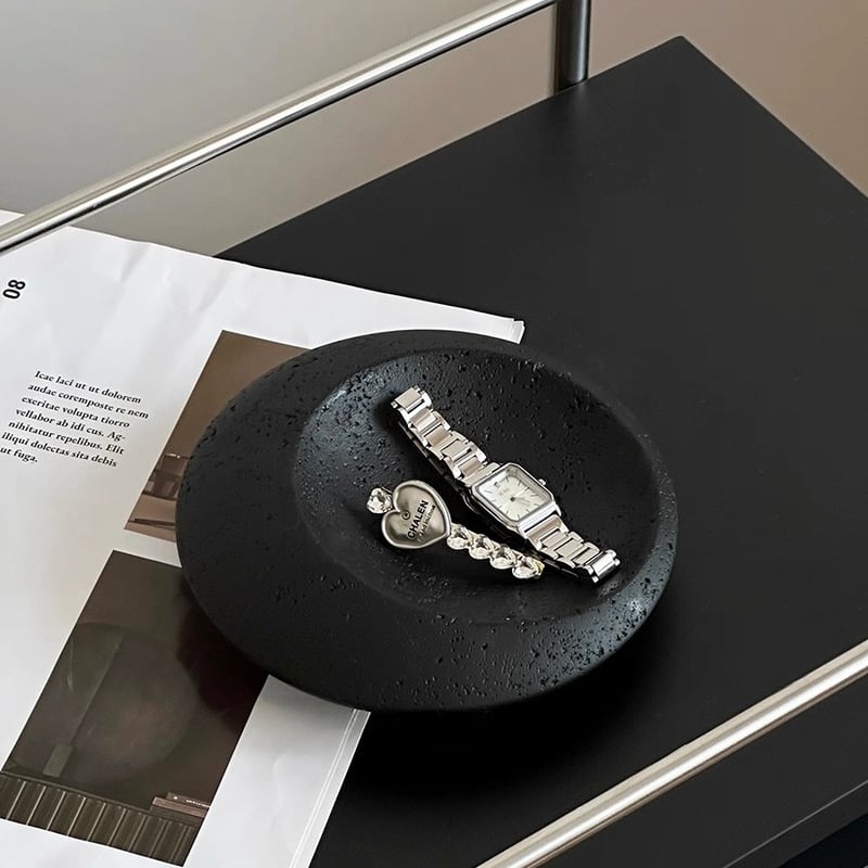 円盤型 セラミック アクセサリー トレイ 全3色 小物置き トレー