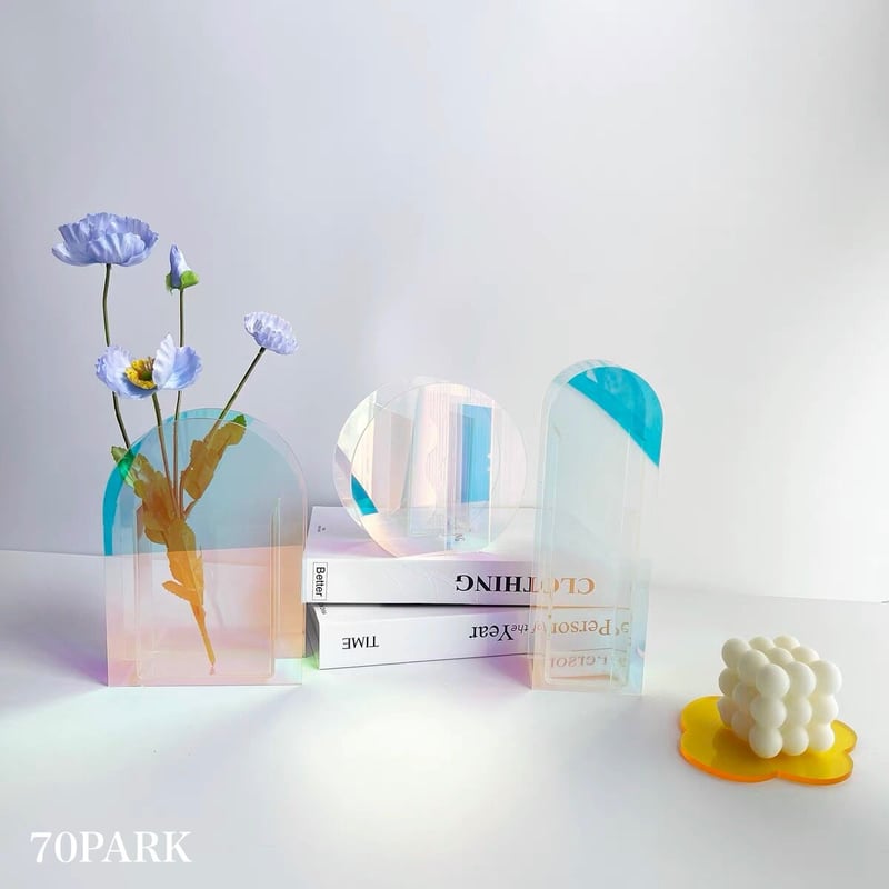 オーロラカラー クリア フラワーベース 全4タイプ 花瓶 | 70PARK