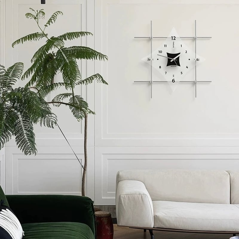 シルバー フレーム アート デザイン クロック 全3色 壁掛け時計 時計