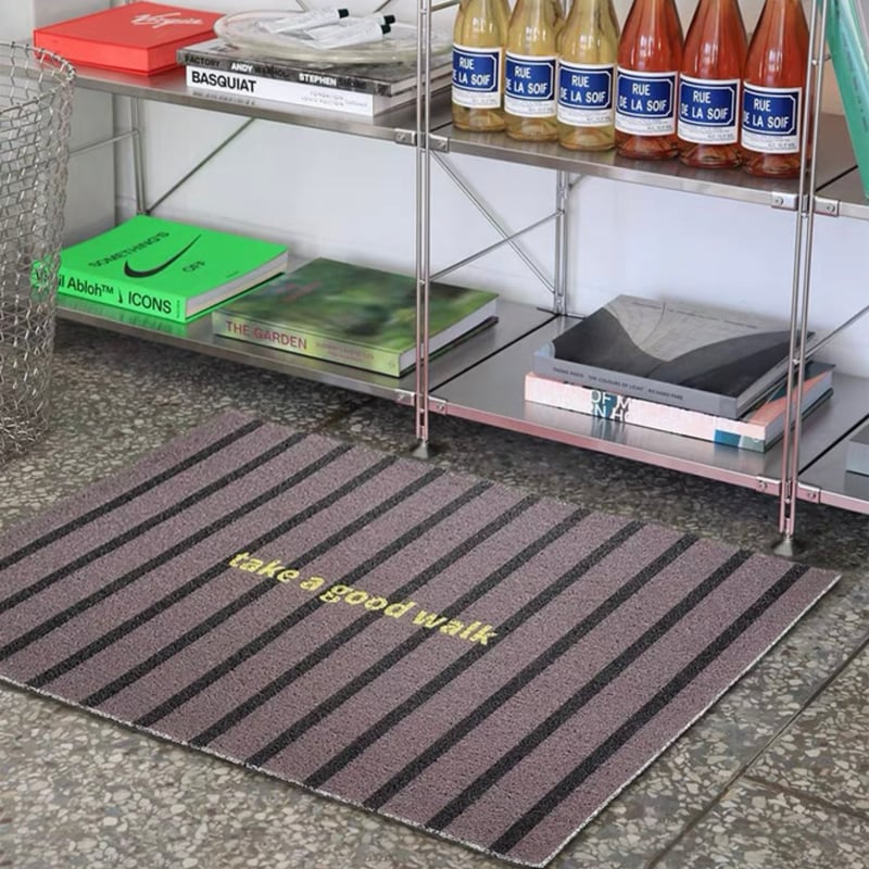 90x60cm手織り絨毯レインボーデザイン　ストライプ柄　玄関マット ストライプ柄 メッセージ 玄関 マット 全4色 50×80 泥落とし | 70PARK