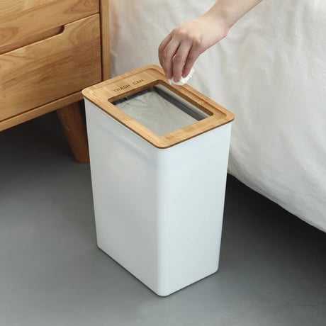 【即納】#ウッド × ホワイト スリム ダストボックス 全2タイプ
