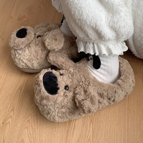 【即納】#もこもこ ドッグ ルームシューズ 犬 室内 スリッパ
