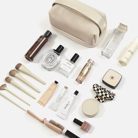 #大容量 二層 コスメ 収納 ポーチ トラベルポーチ