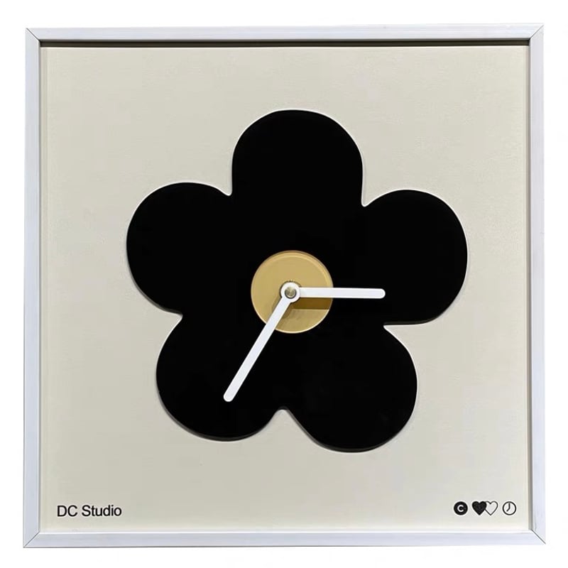 フラワー モチーフ スクエア クロック 壁掛け時計 花 | 70PARK